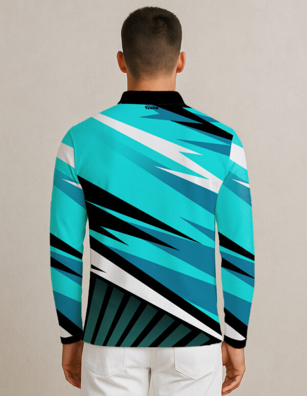 NAVY STRIPE TEE FULL SLEEVE CRICKET JERSEY - Image 2