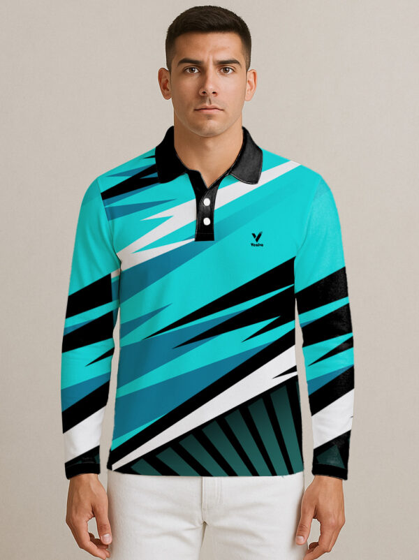 NAVY STRIPE TEE FULL SLEEVE CRICKET JERSEY