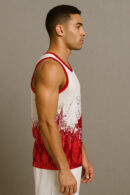 RED TRIM BASKETBALL JERSEY