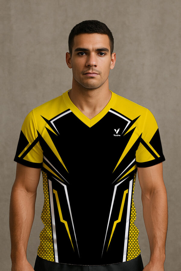 YELLOW LIGHTNING BOLT E SPORTS JERSEY