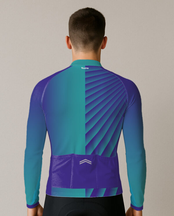 DEEP OCEAN BLUE RAYS CYCLING JERSEY - Image 2