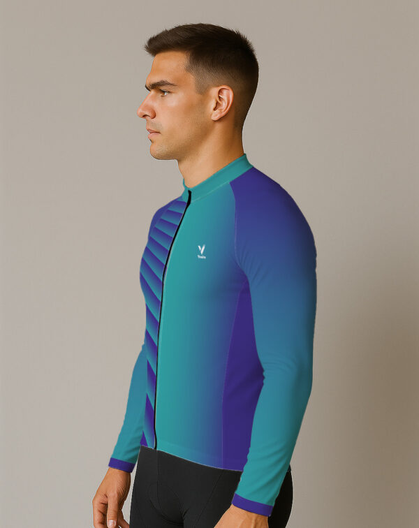 DEEP OCEAN BLUE RAYS CYCLING JERSEY - Image 3