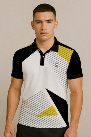 YELLOW ACCENT POLO BADMINTON JERSEY