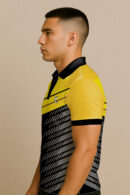 BLACK V POLO BADMINTON JERSEY
