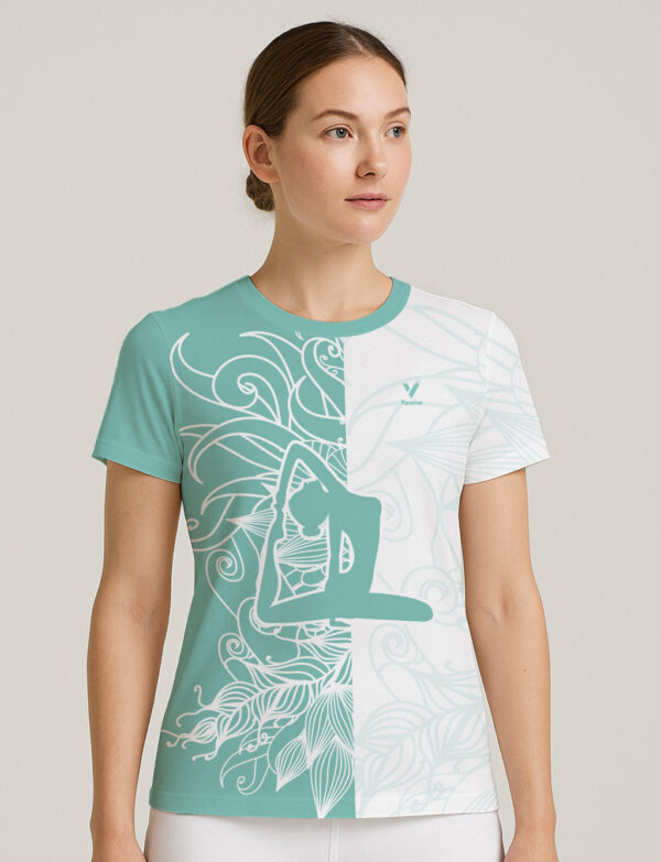 FLORAL TEAL TEE YOGA -JERSEY