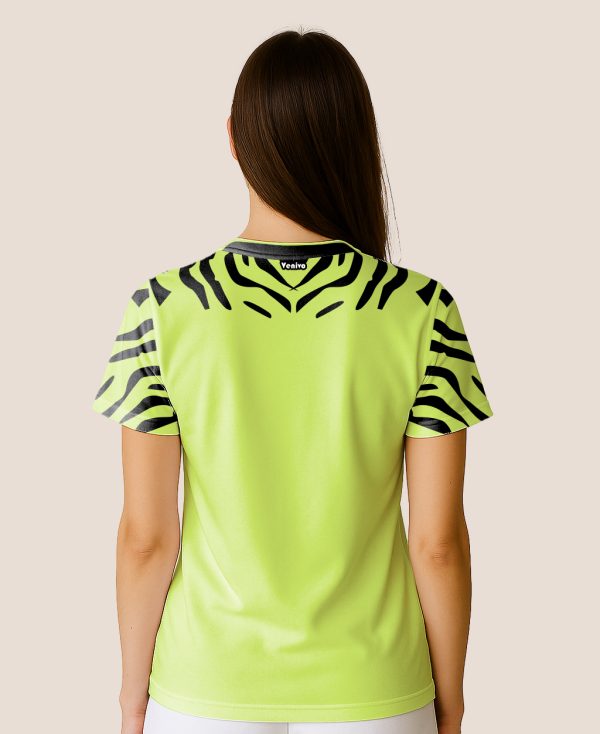 NEON GREEN BLACK STRIPE FOOTBALL JERSEY - Image 2