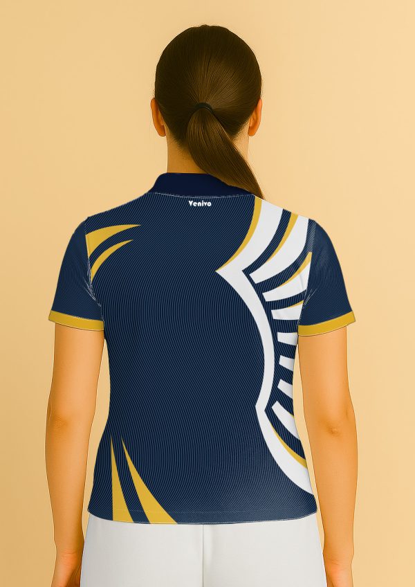 GOLD ARC NAVY WOMEN CRICKET JERSEY - Image 2