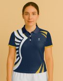 GOLD ARC NAVY WOMEN CRICKET JERSEY