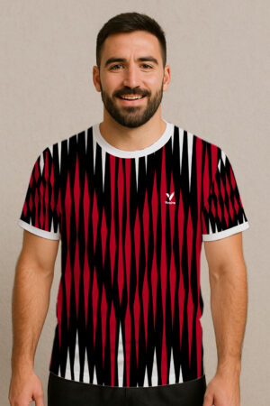 IRON RED GEOMETRIC FOOTBALL JERSEY