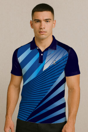 DARK BLUE LINE BADMINTON JERSEY