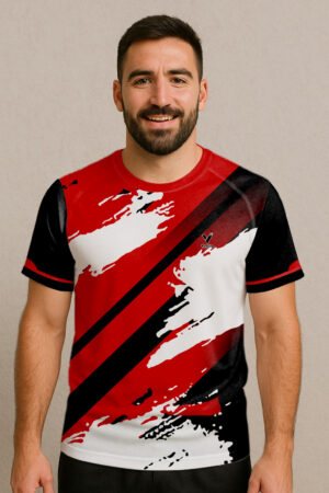 RED SHADOW LINE BADMINTON JERSEY