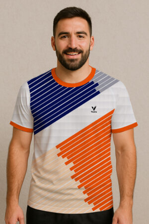 DIAGONAL-STRIPED BADMINTON JERSEY