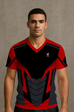 RED & BLACK FREE E SPORTS JERSEY