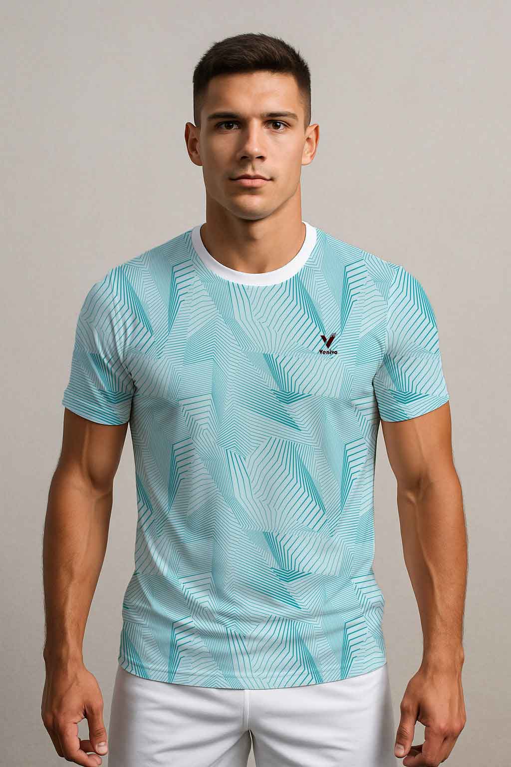 GEOMETRIC MINT FOOTBALL JERSEY